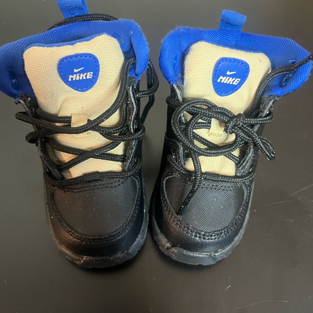 Nike Kids Black and Blue Boots